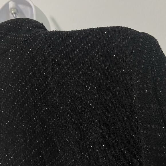 Alex Evenings Jacket Women M Black Lace mesh shimmer embellished zip formal - Picture 6 of 12